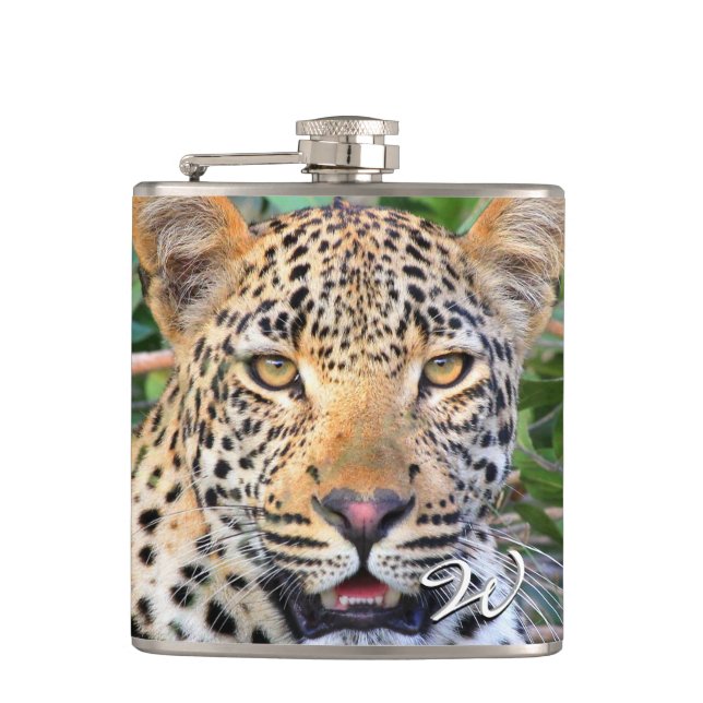 Leopard 6 Wrapped Flask Fickplunta (Framsidan)