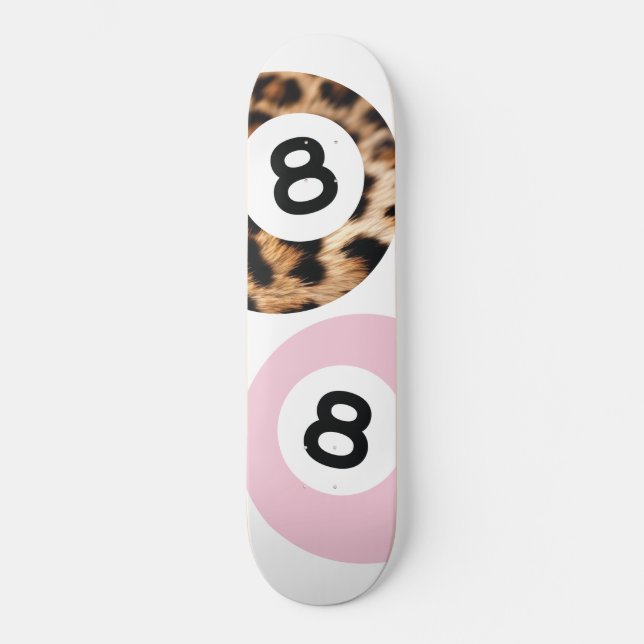 Leopard 8 Boll Chic Aesthetic Skateboard Wall Art (Framsida)