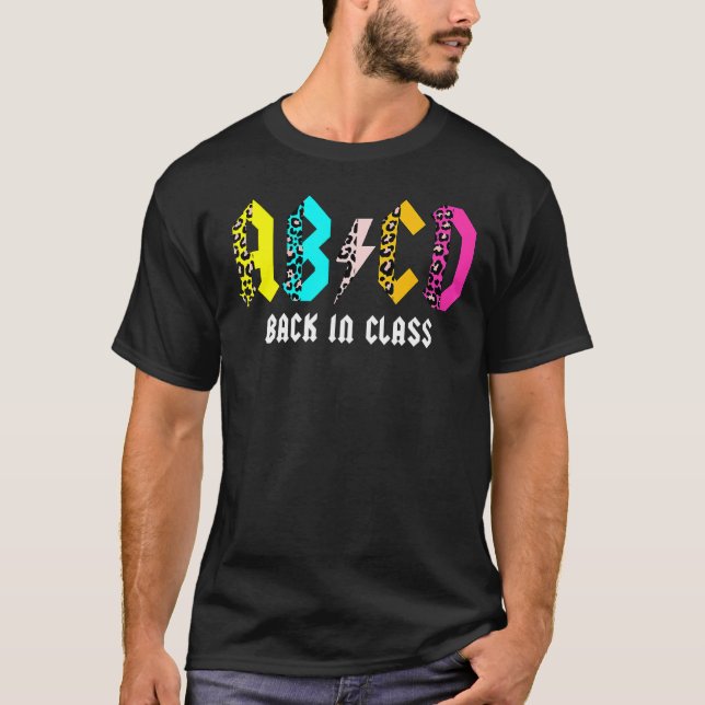 Leopard ABCD-Sten tillbaka i klass ABCD Sten bak t Shirt (Framsida)
