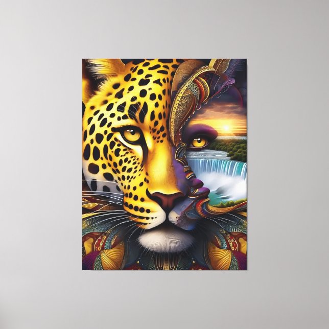 Leopard Abstrakt Konst Canvastryck (Framsida)