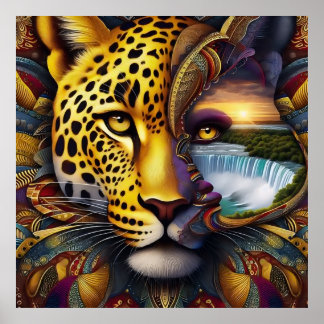 Leopard Abstrakt Konst Poster