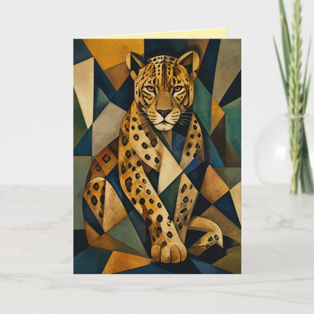 Leopard Abstrakt Välkomstkort Helgkort (Framsida)
