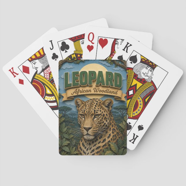 Leopard African Woodland POPCUT Casinokort (Baksidan)
