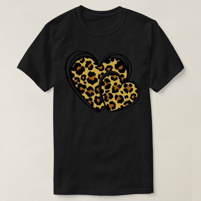 Leopard Alla hjärtans dag Cheetah Graphic Hearts P T Shirt (Design framsida)