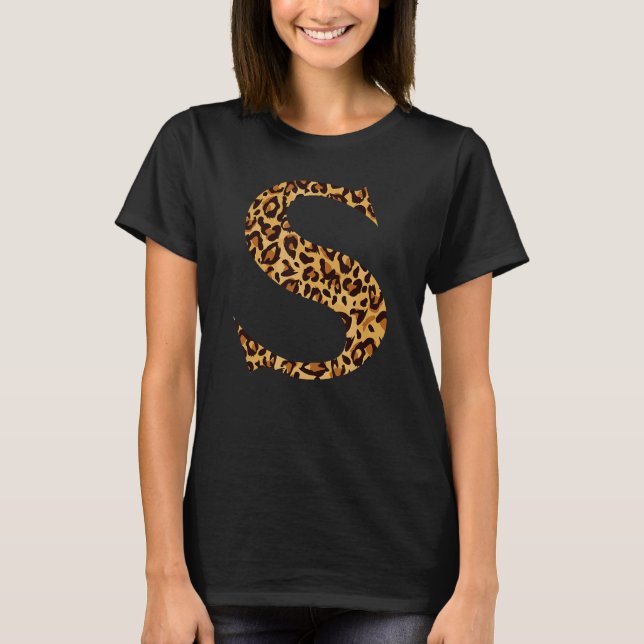 Leopard Alphabet S   School Teachers Students Kids T Shirt (Framsida)