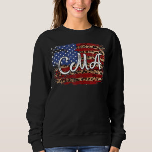 Leopard American Flagga Cma Nurse Patriotic 4th of T Shirt