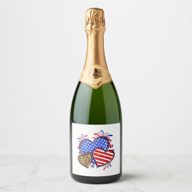 Leopard American Flagga Heart 4:e juli USA (Framsida)