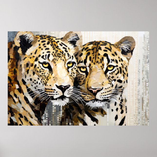 Leopard Animal Art Decor Paint Mosaic Poster (Framsidan)