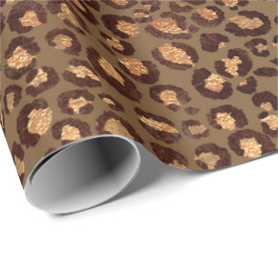Leopard Animal Bronze Guld Black honey Lux Presentpapper
