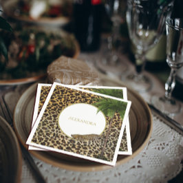 Leopard Animal Mönster Elegant Handflatan Party Pappersservett