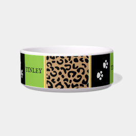 Leopard Animal Mönster med Black and Lime Green