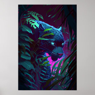 Leopard Animal Porträtt målar upp vilda djur utomh Poster