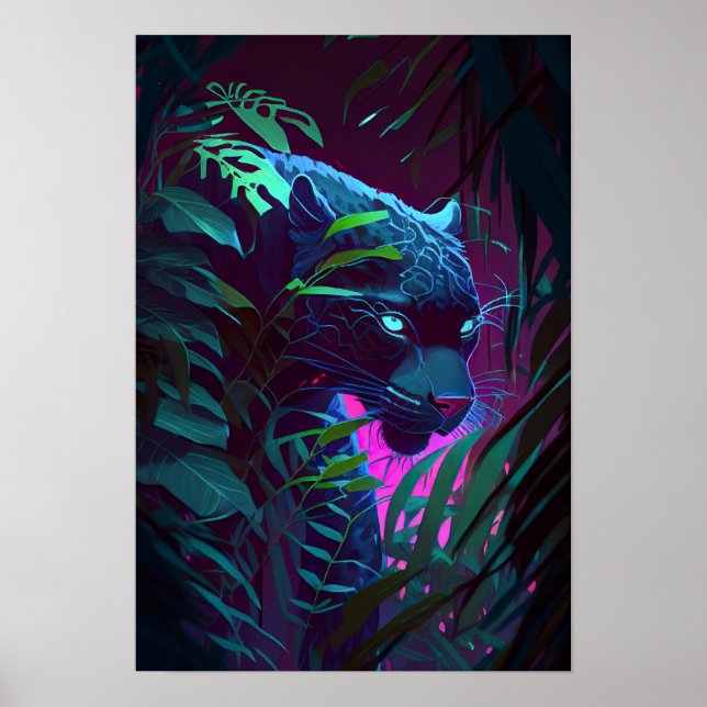 Leopard Animal Porträtt målar upp vilda djur utomh Poster (Framsidan)