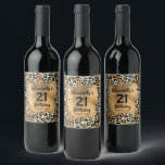 Leopard Animal Print 21st Birthday Personlig Vinflaska Etikett<br><div class="desc">Gör dina egna personlig vin flaska-etiketter med texten på en guld-faux-folie över en snyggt leopard print mönster. All text och typsnitt kan ändras till valfri händelse. MYCKET STILAR att välja mellan i vår butik.</div>