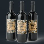 Leopard Animal Print 21st Birthday Personlig Vinflaska Etikett<br><div class="desc">Gör dina egna personlig vin flaska-etiketter med texten på en guld-faux-folie över en snyggt leopard print mönster. All text och typsnitt kan ändras till valfri händelse. MYCKET STILAR att välja mellan i vår butik.</div>