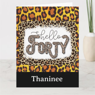 Leopard Animal Print 40th Birthday Card Snyggt Kort