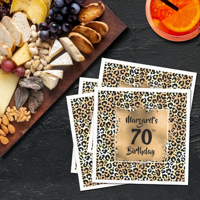 Leopard Animal Print Birthday Pappersservett (Skapare uppladdad)