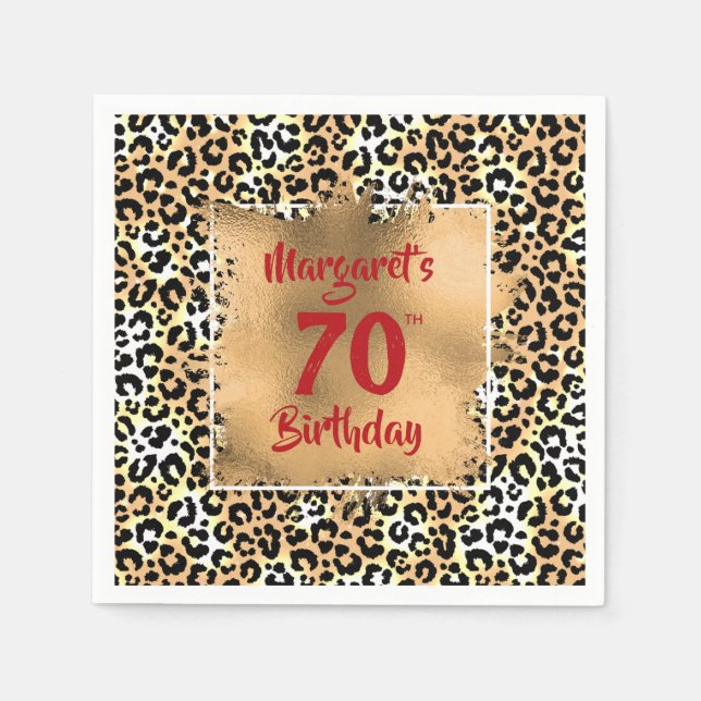 Leopard Animal Print Birthday Pappersservett (Framsidan)