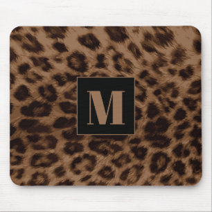 Leopard Animal Print Brown Black Chic Monogram Musmatta