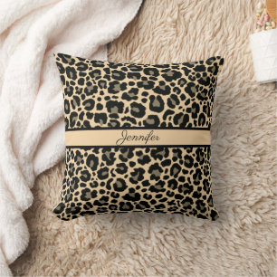 Leopard Animal Print Cheetah Guld Trendig Safari T Kudde