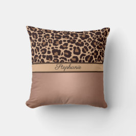 Leopard Animal Print Cheetah Ro Guld Trendig Kudde