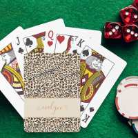 Leopard Animal Print Cream Black Tan Script Namn