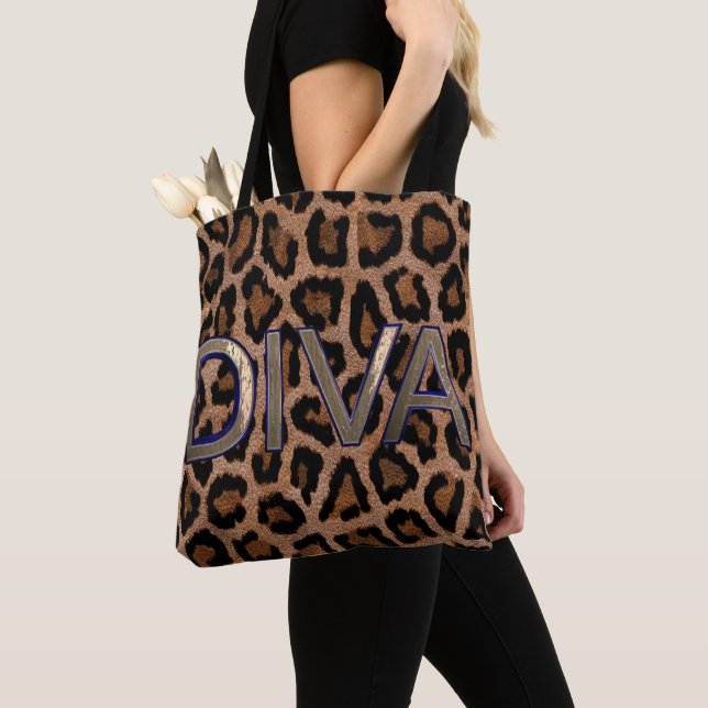 Leopard Animal Print Diva Tote Tygkasse (Närbild)