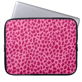 Leopard Animal Print Girly Glam y2k Aesthetic Rosa Laptop Fodral