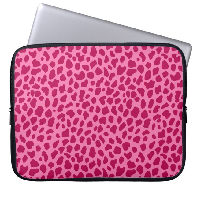 Leopard Animal Print Girly Glam y2k Aesthetic Rosa Laptop Fodral (Framsidan)