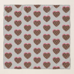 Leopard Animal Print Hearts Grått Rosa Scarf Sjal<br><div class="desc">Leopard Print Mönster Hearts Scarve</div>