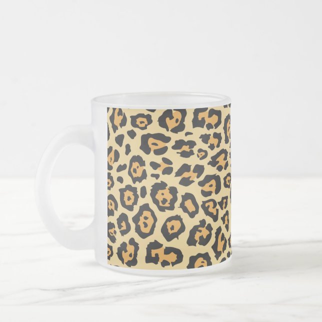 Leopard Animal Print Mönster-25560 Frostad Glasmugg (Vänster)