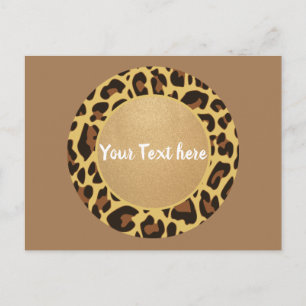 Leopard Animal Print Mönster Circle Mode Beauty Vykort