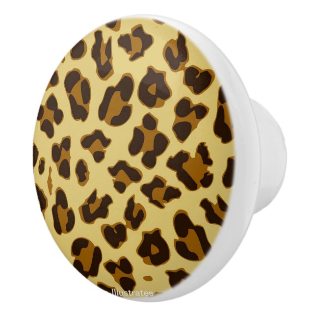 Leopard Animal Print Mönster Doorknob Knopp (Höger)