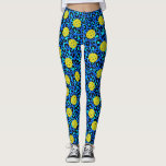 Leopard Animal Print Roligt Blue Gult Pickleball Leggings<br><div class="desc">Ta ett steg i spelet med de här roligt betesbalarna som innehåller gult betlebullar mot en bakgrund av ett blåleoparddjur.  Underbar för vardagsuppspelning,  turnering eller att bara springa runt stan.</div>