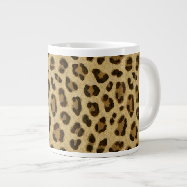 Leopard Animal Print Skin Mönster Jumbo Mugg (Framsida höger)
