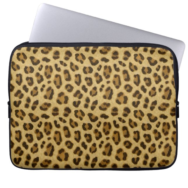 Leopard Animal Print Skin Mönster Laptop Fodral (Framsidan)
