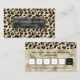 Leopard Animal Print Smink Artist Loajalitetskort Visitkort