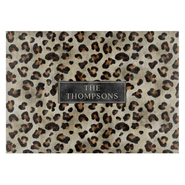 Leopard Animal Print With Black Faux Foil And Name (Framsidan)