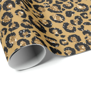 Leopard Animal Sepia Guld Black honey Lux Presentpapper