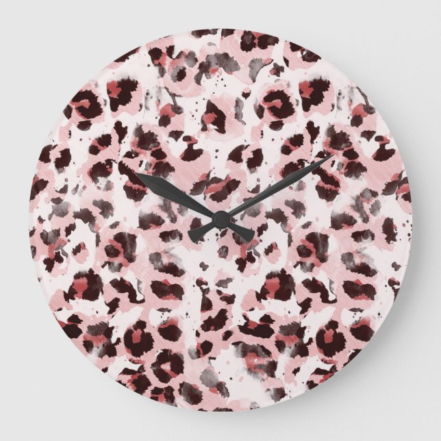 Leopard Animal Skin: Tie Dye Elegance. Stor Klocka (Framsida)