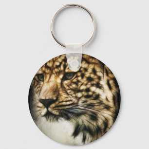 Leopard ansikte nyckelring