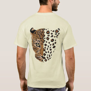 Leopard Ansikte & Print Split T-Shirt Vilda Djur