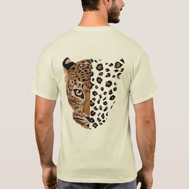 Leopard Ansikte & Print Split T-Shirt | Vilda Djur (Baksida)