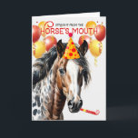 Leopard Appaloosa Horse Funny Birthday Kort<br><div class="desc">Denna vackra,  mönstrade Appaloosa-häst skickar önskemål till en hästälskare med humor och ballonger.</div>