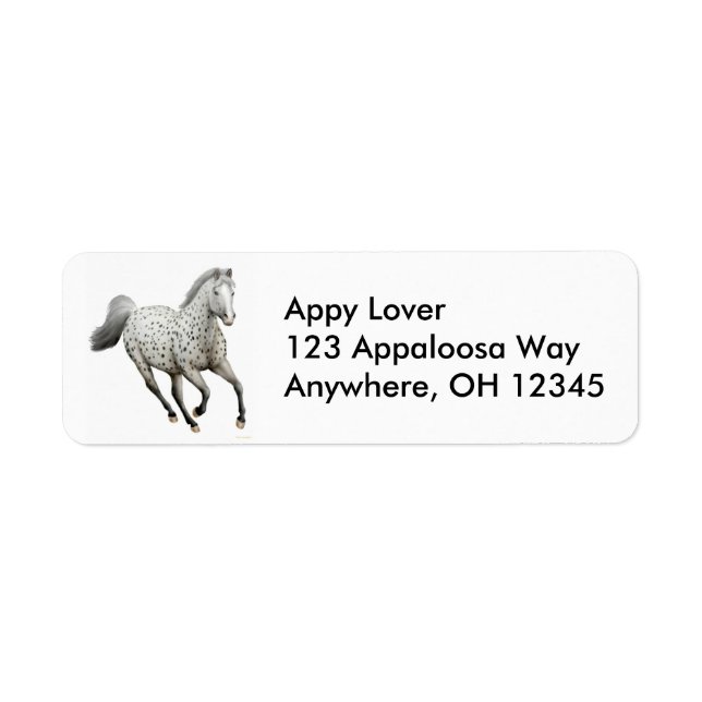 Leopard Appaloosa Horse Label Returadress Etikett (Framsidan)