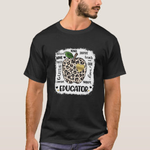 Leopard Apple Educator Kärlek Care Support Inspire T Shirt