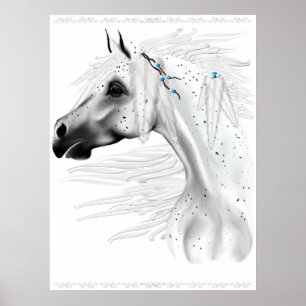 Leopard Appy och vitfjäderaffisch Poster
