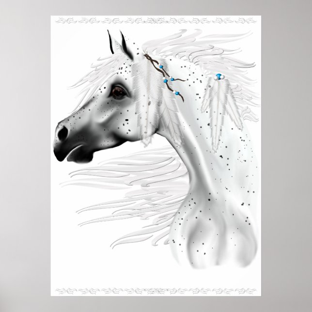Leopard Appy och White Feathers Poster (Framsidan)