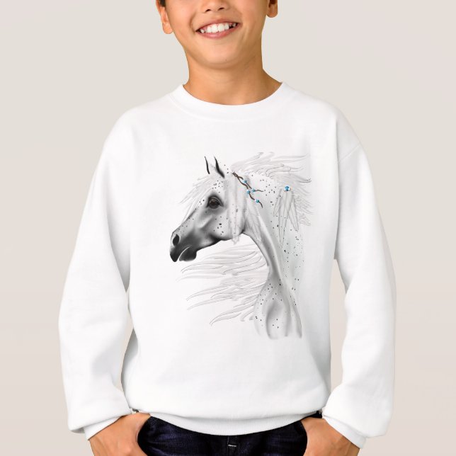 Leopard Appy och White Feathers Shirt T Shirt (Framsida)