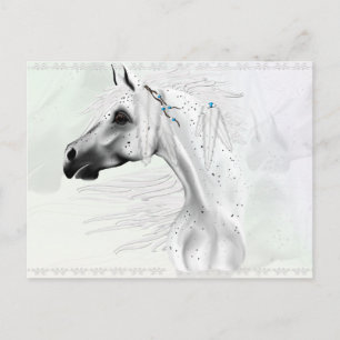 Leopard Appy och White Feathers-vykort Vykort